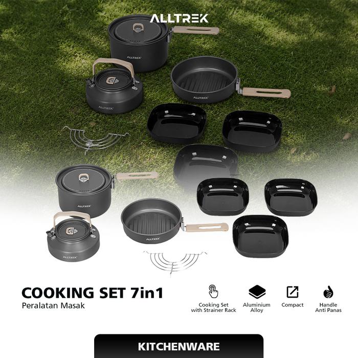 Gambar ALLTREK Cooking Set Camping 7in1 Set Alat Masak Outdoor Hiking dari Alltrek indonesia Kota Administrasi Jakarta Barat Tokopedia