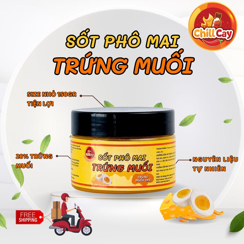 Sốt phô mai trứng muối 150gr CHILLCAY sốt trứng muối thơm ngon ngọt béo chuẩn vị nhà hàng cho các món hải sản, ốc.