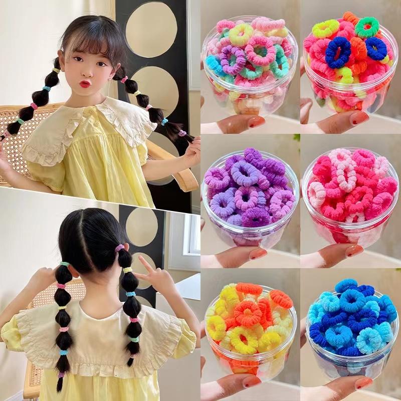 Bộ Dây Buộc Tóc Nhỏ Dây Cao Su, Cà Vạt Màu, Dây Buộc Tóc Đuôi Ngựa Cho Trẻ Em, Scrunchie Mini