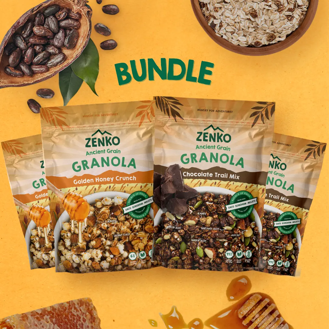 ZENKO Superfoods- Ancient Grain Granola - Flavour Mix Bundle (4 x 250g)