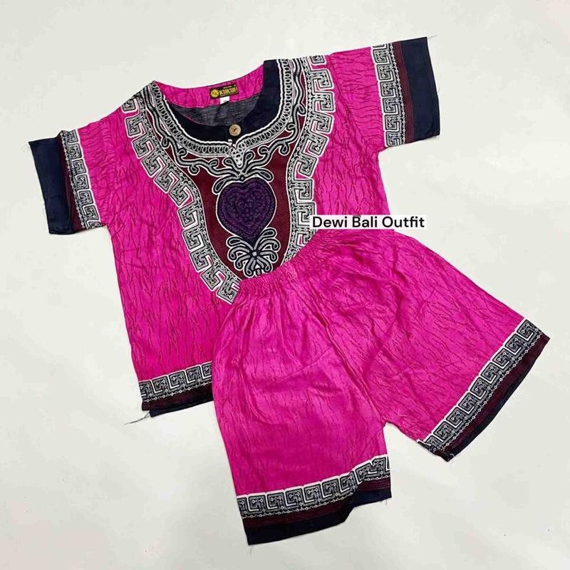 Dewi Bali - Setelan Etnik Anak Batik Thailand Warna - Laki-laki dan Perempuan - Usia 1-8 Tahun - Katun Adem - Fashion 4