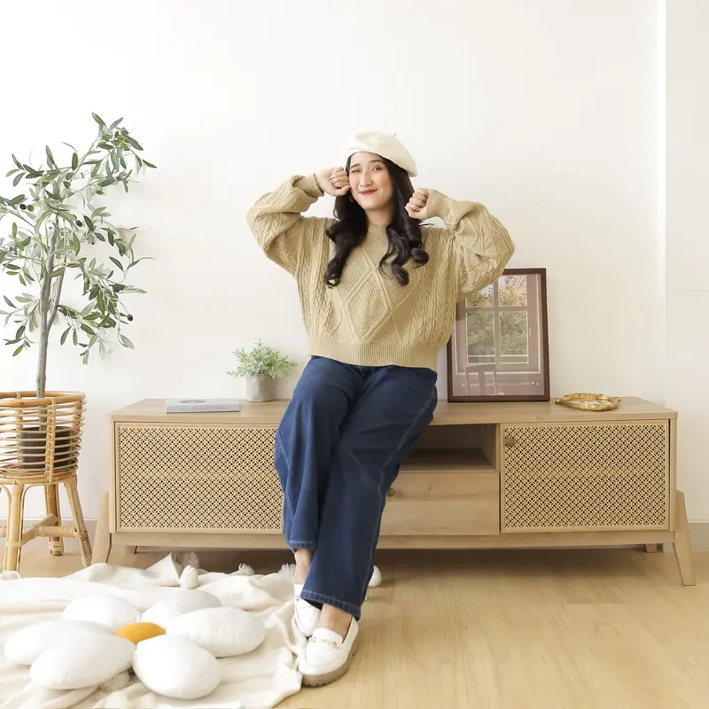Midun.project - Yuriko Crop Cable Atasan Rajut Wanita Korean Style 7