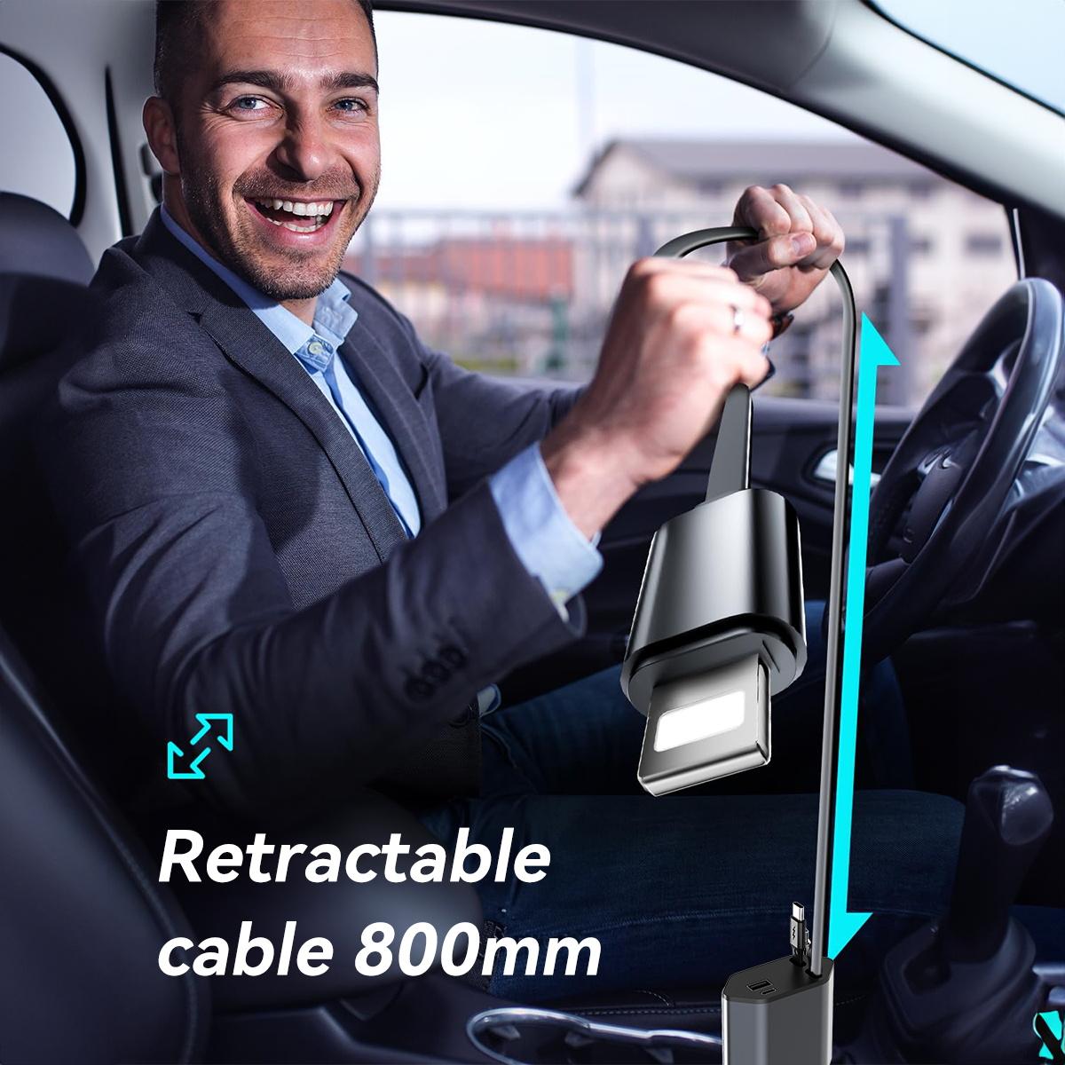 Hieen CC20 4in1 Car Charger 120watt Mobil Pengisian Daya Cepat Colokkan Charger Mobil 4in1 USB Type-C Ios Lightning Adapter Fast Charger