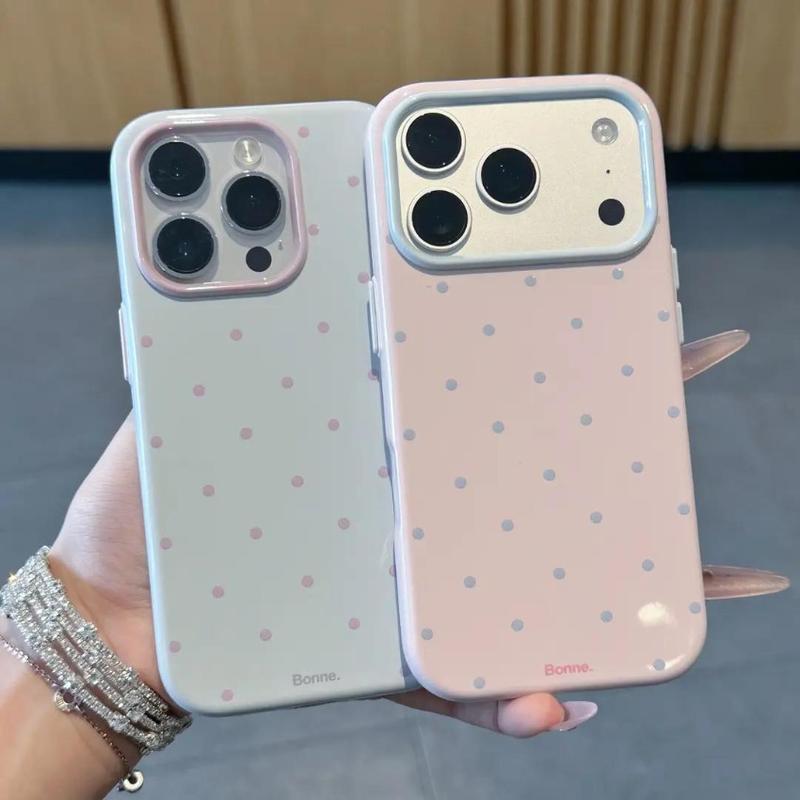 Ốp lưng iPhone xinh xắn họa tiết chấm bi phong cách Dopamine – Thiết kế thời thượng. Chống nước, chống rơi vỡ, ôm khít cho iPhone 11/12/13/14/15/16/17 Pro/Pro Max/Plus