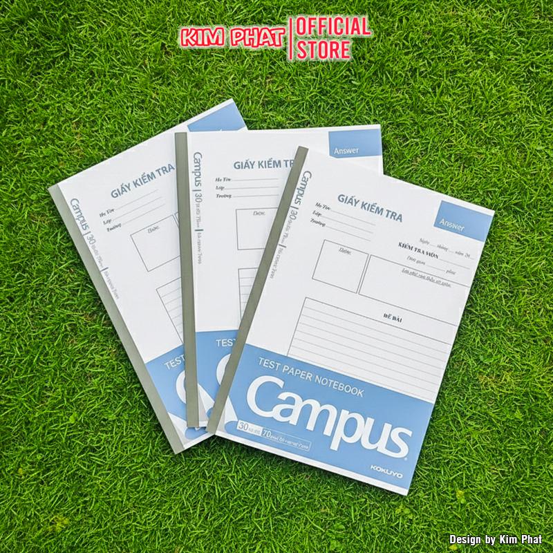  Giấy Kiểm Tra Campus - Kẻ Ngang - Dạng Quyển - 30 Tờ Đôi  B5L30  