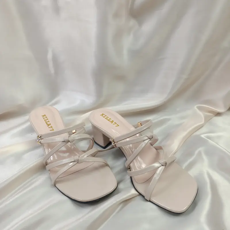FS HEELS sandal hak tahu wanita kondangan pernikahan casual elegan Hak Setengah (3-5 cm) 2