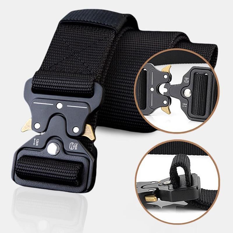 Thắt lưng chiến thuật, khóa kim loại giải thoát nhanh, nylon chịu lực nặng, có thể điều chỉnh, dùng cho huấn luyện ngoài trời dành cho nam