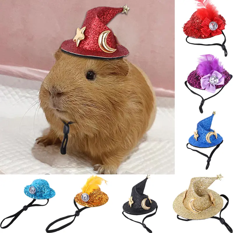 Diameter 5/7 cm Pet Hat for Hamster Rat Guinea Pig Cute Adjustable Small Animals Hats Pets Accessories for Party Costume Caps