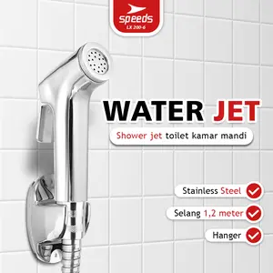 [Produk Spesial] Speeds Water Shower Jet Kamar Mandi Bahan Stainless Steel Set Dengan Selang 120 cm LX 200-6