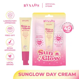 Bynads Sun Glow Day Cream with UV Filter SPF 40 PA+++ Tone Up Cream DayCream Tinted Sunscreen Brighten Protect and Go Cream Siang Pencerah Wajah 30g By Bynads