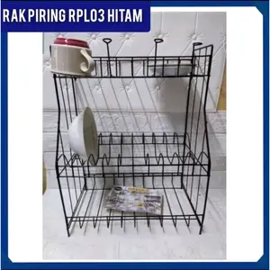 Rak Piring / Rak Piring RPL 03 Hitam / Rak Dapur / Rak Gelas