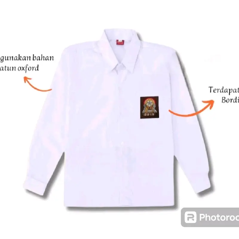 seragam sekolah baju SD,SMP/MTS/SMA/SMA lengan panjang kain oxford sablon bordir Kerja Pendek Safety Pria Wearpack Coklat 3