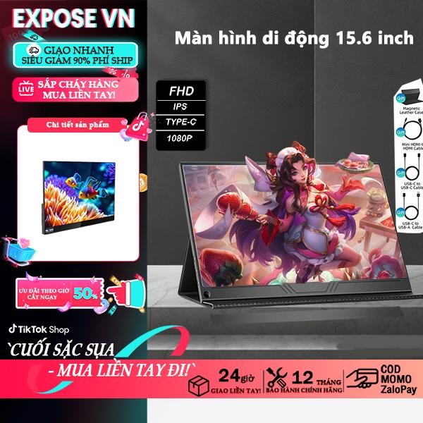 Màn hình di động 15.6 inch Full HD IPS - Tương Thích Laptop PS4 Điện Thoại PC Switch MacBook Loa HDMI Type-C - Âm Thanh Stereo - Góc Nhìn Siêu Rộng 178° - Kết Nối Đa Cổng - Màn Hình Di Động