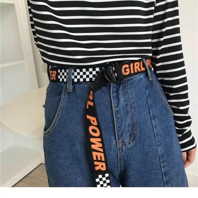 Product Introduction of Korean Style Couple Version Canvas Belt Casual and Versatile Letter Plaid Decoration Canvas Belt Couple Fashion Belt 10
