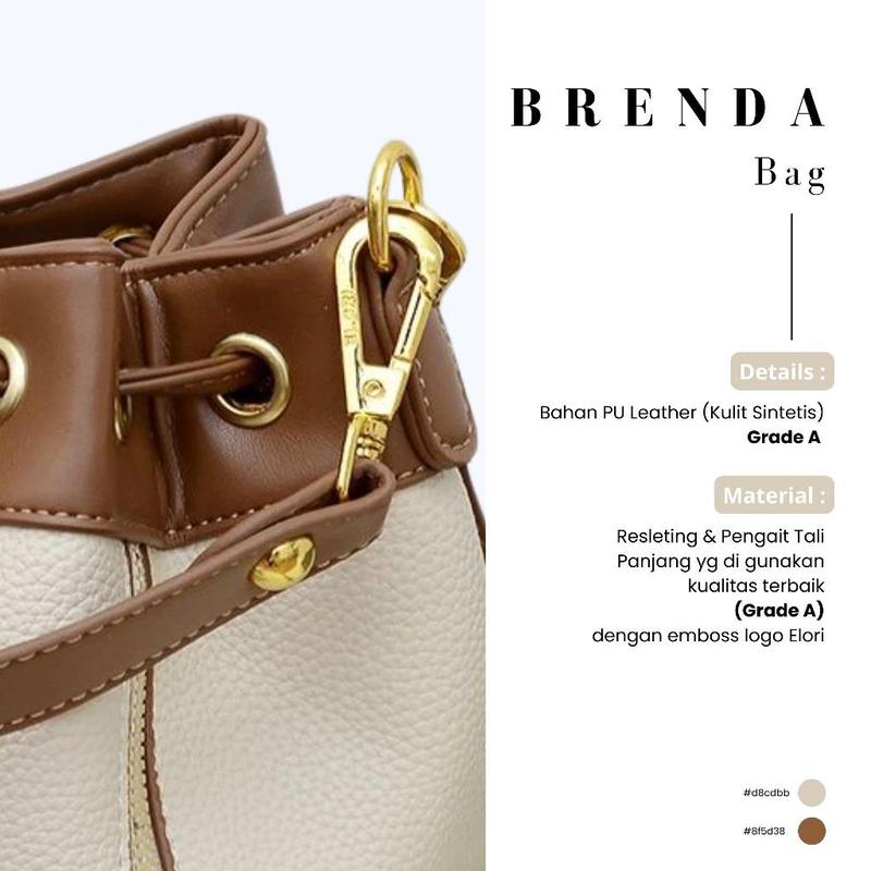 ELORI - BRENDA BAG / TAS SELEMPANG WANITA / TAS FASHION WANITA TERLARIS / TAS SELEMPANG MURAH COD / SLING BAG / SHOULDER BAG / TAS KULIAH / TAS KERJA Kulit Premium | Slingbag 6