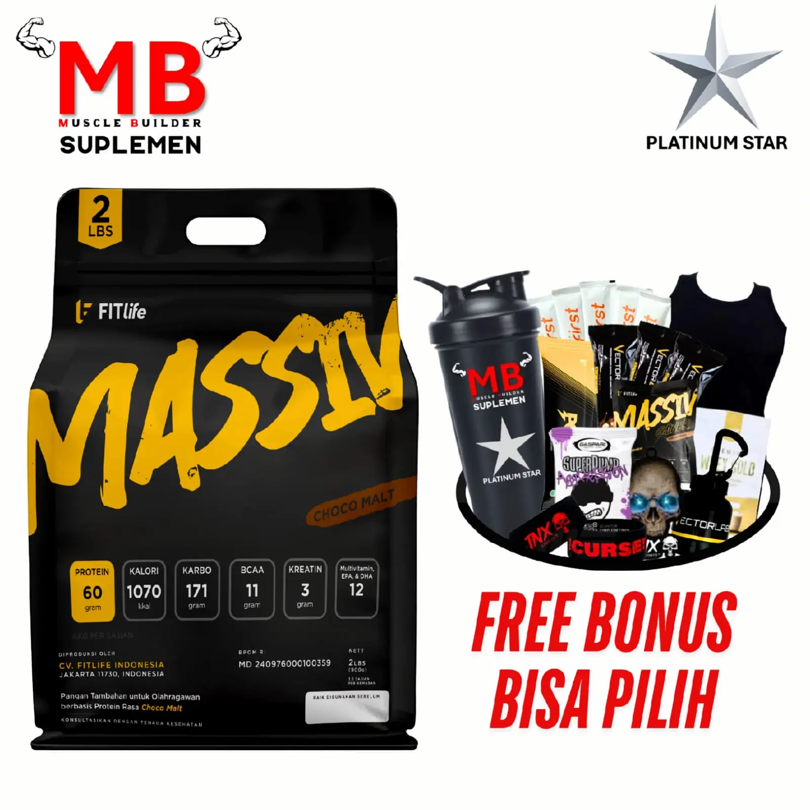 Massiv Gainer Fitlife 2 lbs Massive Mass Protein Fit Life 2lbs 2lb 5 12 lb MPro WPro Concentrate Isolate Rimba Pro M1 MuscleFirst Evomass Evolene Mega Provus Serious Mass ON Optimum Nutrition Gold Standard BPI Elitelabs Master Vectorlabs ORIGINAL