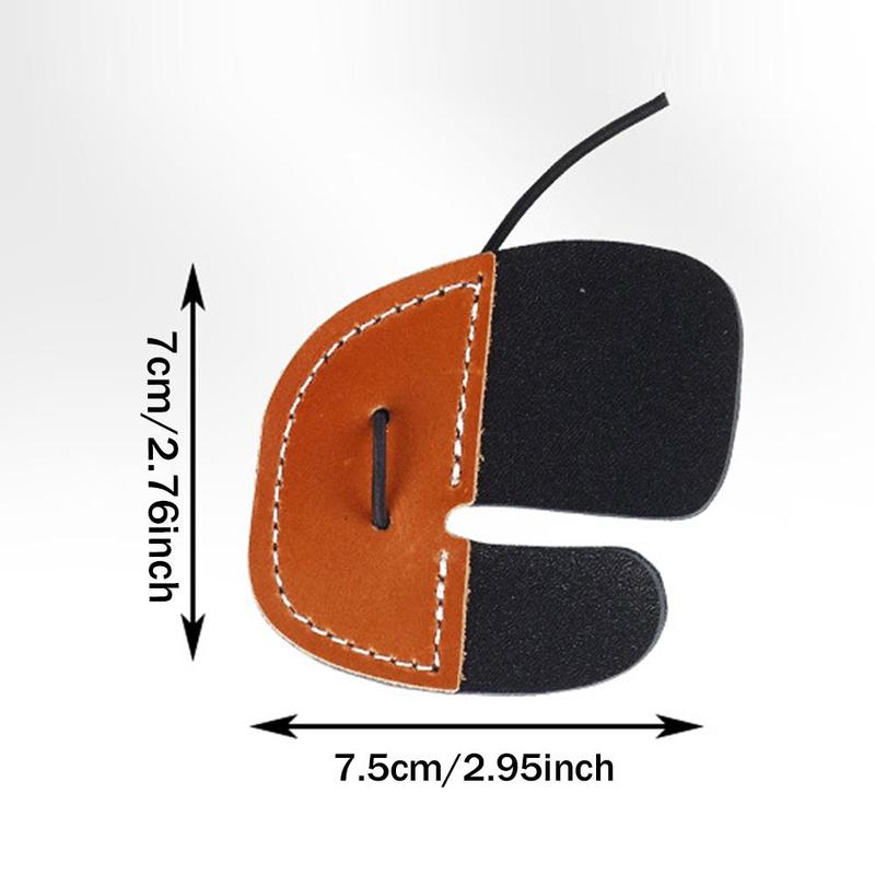 Product Introduction of Double-deck Leather Archery Finger Guard Protection Glove Tab Protector Shooting Pad Bow E0L0 24