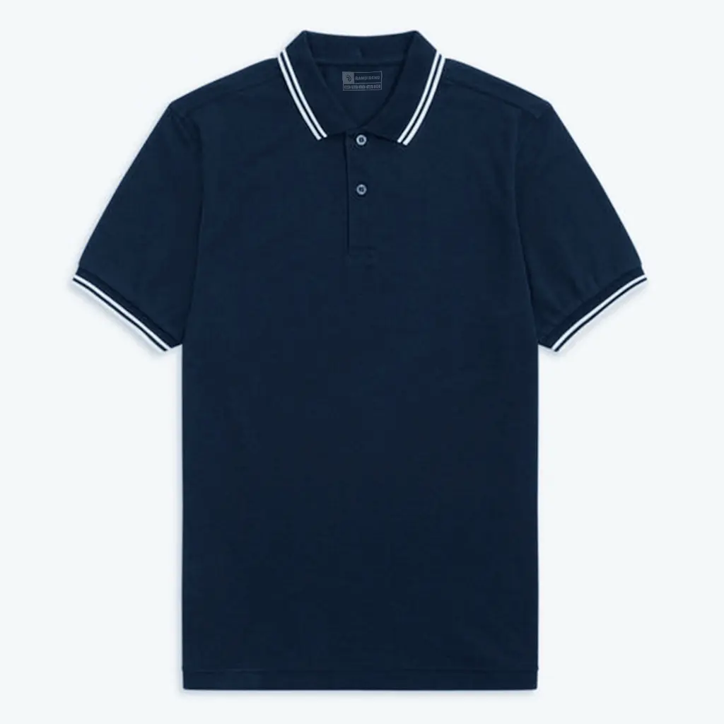 Rambidend - Polo Shirt Polos List Putih - Polo T-Shirt Kerah Keren Pria Wanita N01SJY