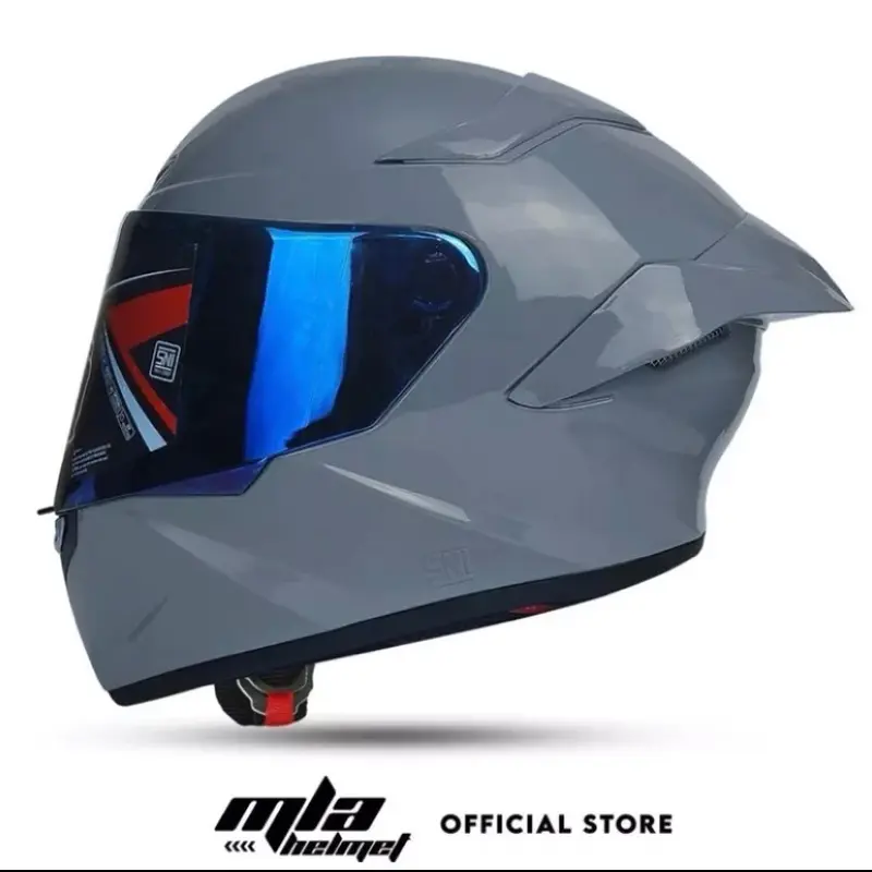 ￼Helm Full face Ttc Polos MLA Hitam Doft Paket Ganteng || Helm Kbr full Face model Tt course || Motorcycle 0
