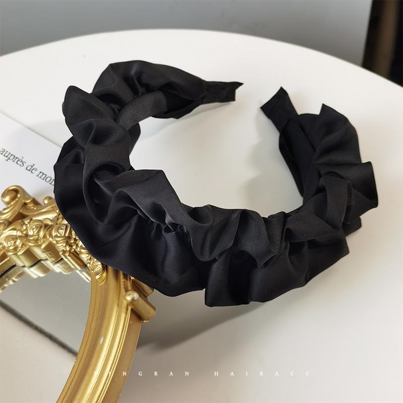Product Introduction of Băng Đô Xếp Ly Rộng, Phụ Nữ Phong Cách, Thời Trang, Chất Liệu Satin Trơn Và Mềm Mại, Mũ Cổ Điển Phụ Kiện Tóc 5