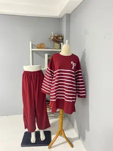 Mode Syantik | SETELAN JUMBO WANITA BISA COD MOTIF STRIP COQUETTE