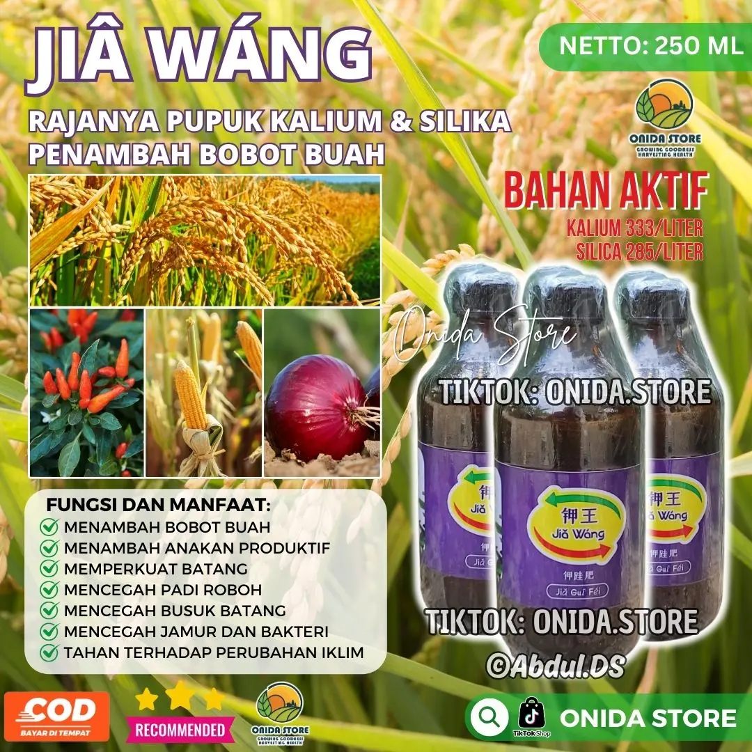 JiaWang - Rajanya Pupuk Kalium dan Silika Murni Penambah Bobot Buah dan Anakan Padi, Padi anti Rebah, Jagung, Bawang Merah, Cabe dan Tanaman Lainnya