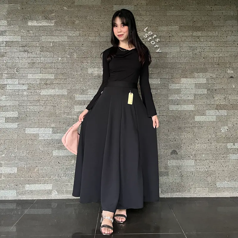LIEFUNG Audy Skirt Rok Payung Wanita Loose Skirt Rok Wiru Wanita Jumbo bahan jatuh 0