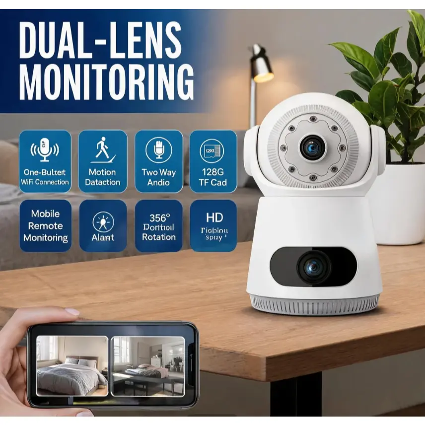 V380 PRO 3MP Smart Indoor Camera Wifi-enabled CCTV Deteksi Gerakan + Audio Dua Arah & Local Storage