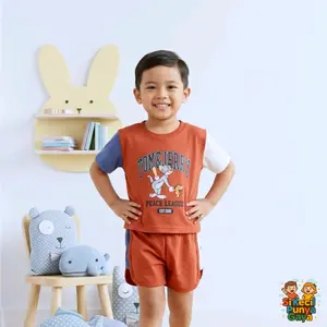 Sikecil Punya Gaya Setelan Anak Billie One Set Baju Daily Anak Usia 2 sampai 8 Tahun Bahan Soft Baby Terry Cocok untuk Keseharian