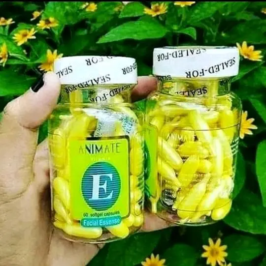 (2pcs) ANIMATE Facial Essence/ Serum Vitamin Wajah isi 60 caps Mencerahkan Kulit Tubuh/ Memudarkan flek Hitam Tubuh Pencerah Perawatan