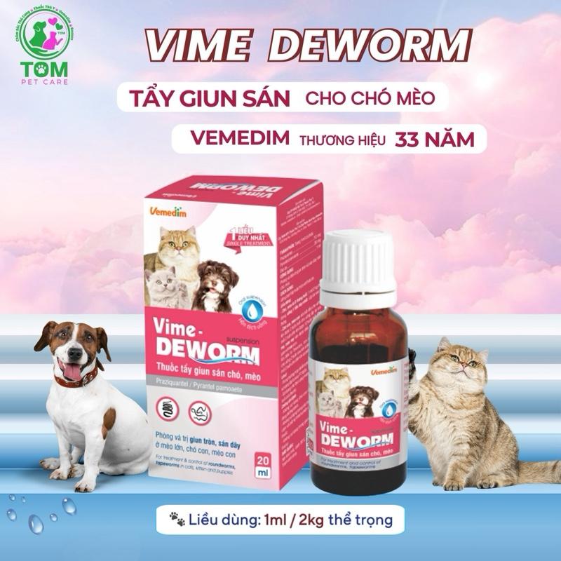 VIME DEWORM xổ giun sán cho chó mèo chai 20ml