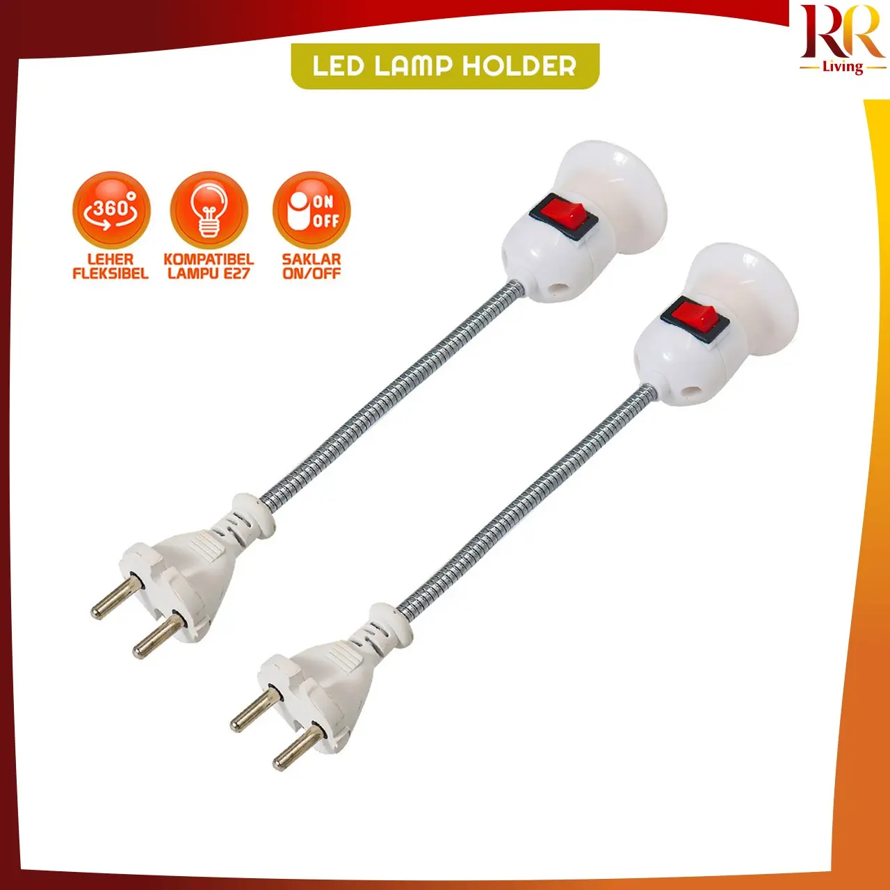 [COD] RR C1354 Fitting Lampu Gantung Kabel E27 Fleksible Saklar On Off / Fitting Lampu Colok Flexible On Off Steker Lampu Tidur / Lampu Belajar / Lampu Kamar / Lampu Hias
