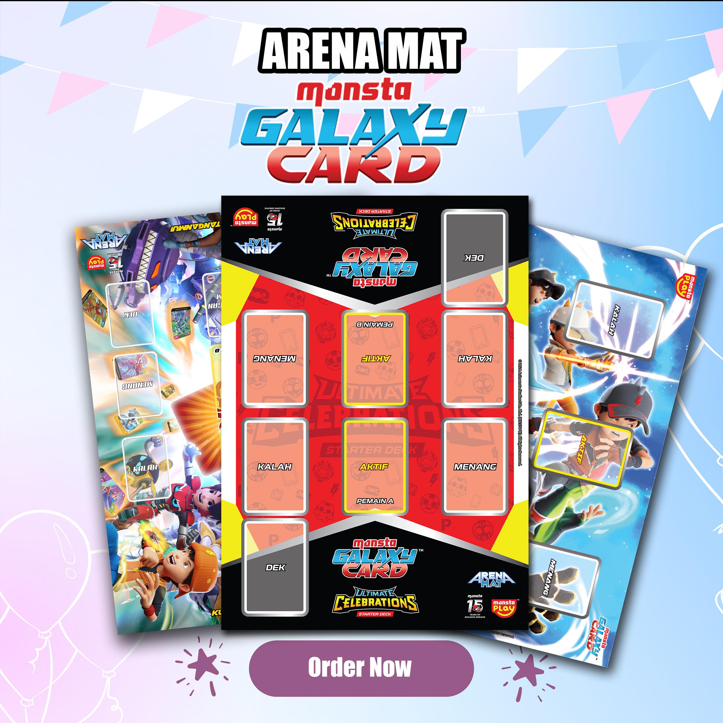 Arena Mat Boboiboy Galaxy Monsta Card (MGC),Arena Bermain kartu boboiboy Monsta Galaxy cardBahan Art Carton Tebal