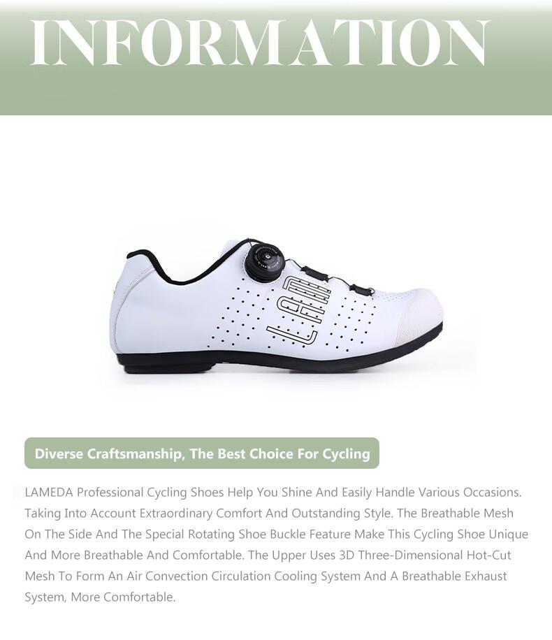 Product Introduction of LAMEDA New Cycling Professional Shoes Men Rubber Sole Bicycle Shoes Microfiber Upper Road Bike Unlocking Shoes 20