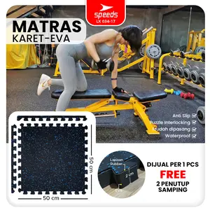 SPEEDS Matras Karet Matras Gym Olahraga Waterproof Bahan Lantai Yoga Karpet Puzzle Rubber-Eva Anti Selip Anti Air 034-17