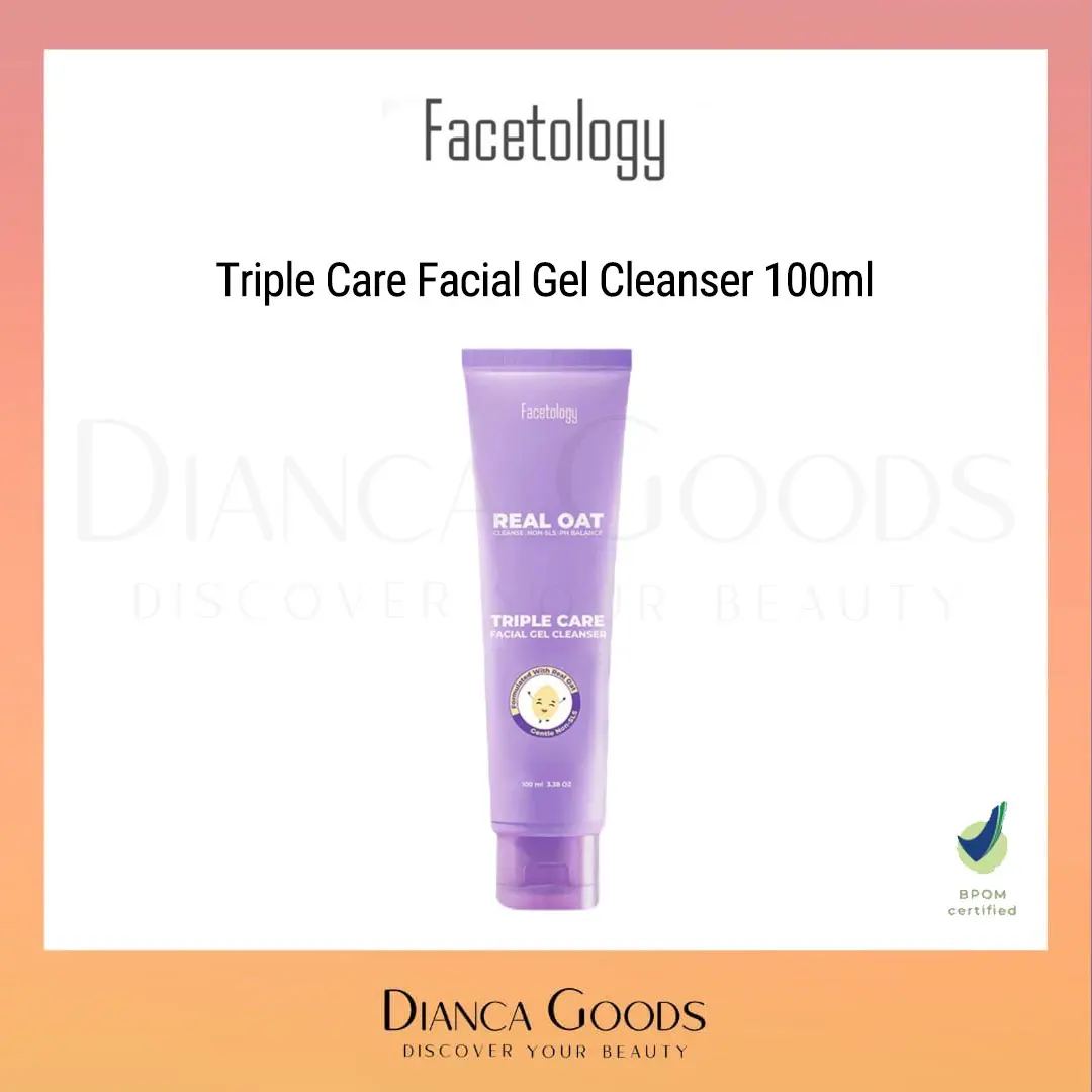 FACETOLOGY Triple Care Facial Gel Cleanser 100ml Membersihkan Perawatan