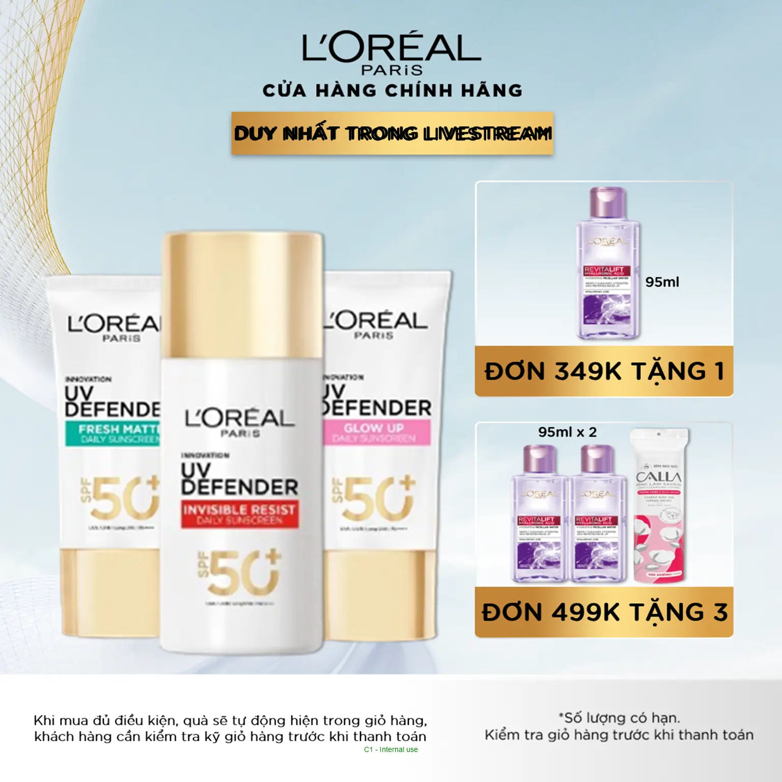 Sữa Chống Nắng Phổ Rộng Uv Defender Invisible Resist L’oréal Paris 50ml Spf 50+ Pa++++