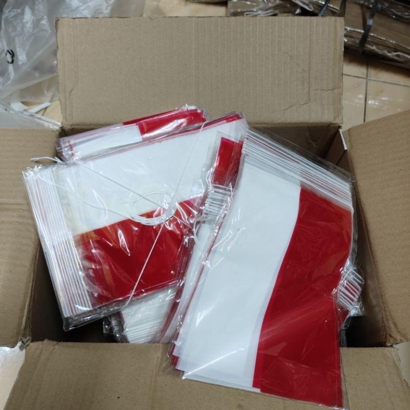 ￼Bendera plastik renteng / bendera plastik merah putih + tali 2