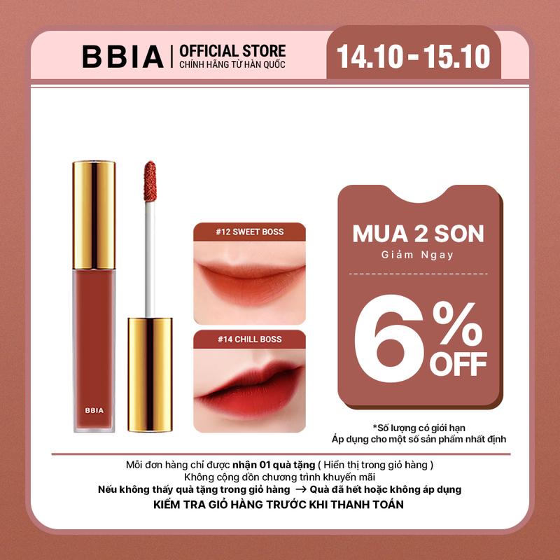 [BBIA] [Version 3] Son kem lì bền màu, mịn như nhung BBIA Last Velvet Lip Tint 5g
