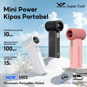 Yodevoe M02 Kipas Mini Portabel Kipas Jet Mini Waktu Kerja 4000 mAh Hingga 12 Jam Kipas Pribadi Isi Ulang USB Ultra Ringan 100 Tingkat Kecepatan