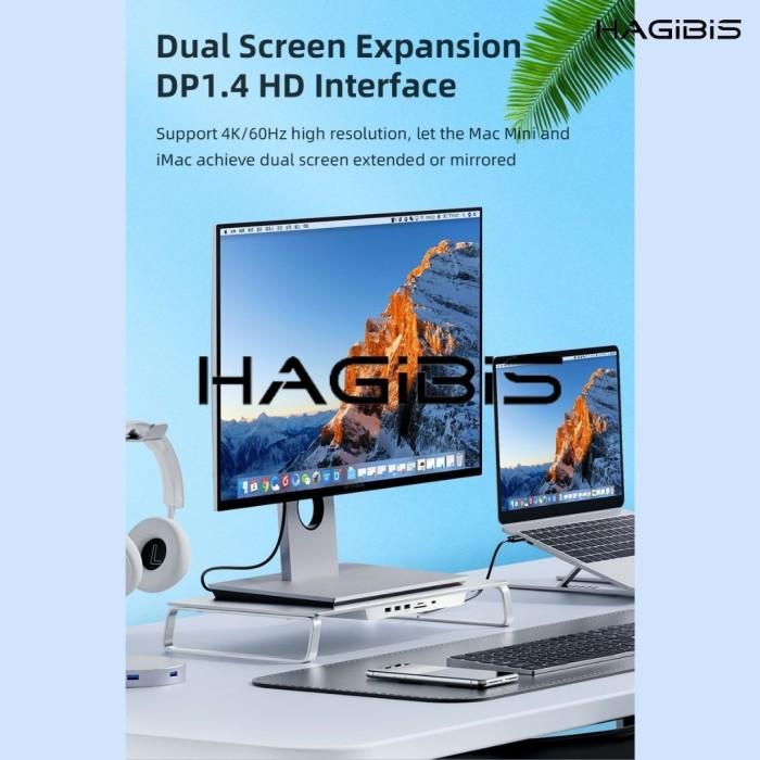 Hagibis Monitor Stand USB-C Hub with Dual Hard Drive for iMAC MAC MINI 2