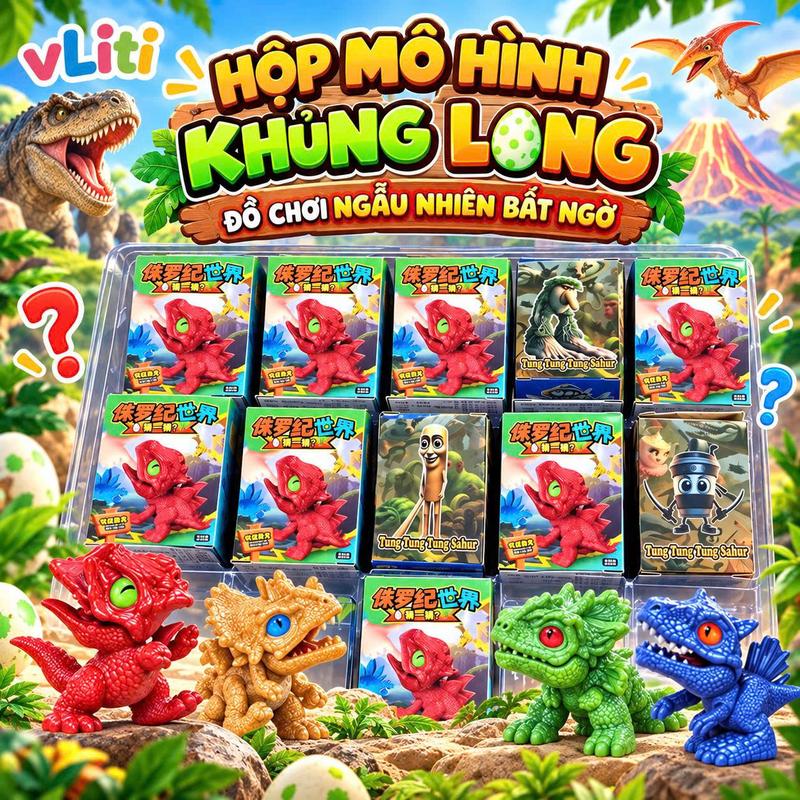 Đồ Chơi Hộp Mù Khủng Long Ngẫu Nhiên Cho Bé | Mô Hình Khủng Long Mini Nhiều Màu Sắc | Quà Tặng Cho Bé