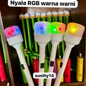 OBOR ELEKTRIK OBOR LED JUMBO Nyala RGB Rainbow Mainan Anak Viral Takbiran Pawai Karnaval kirab Aman untuk Anak dan Dewasa Include Baterai