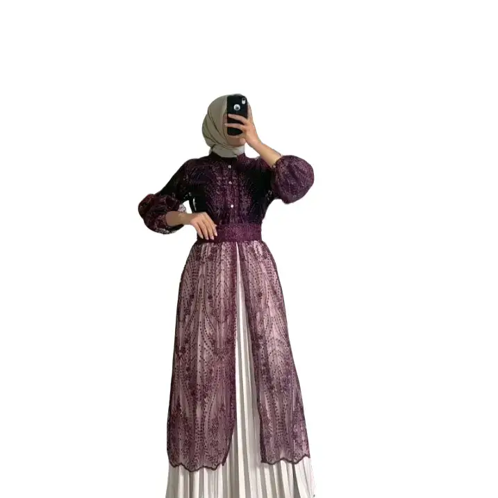 Azura Puri outer brokat sapto viral 2025 cantik panjang elegan Muslim Dress Dewasa Kondangan