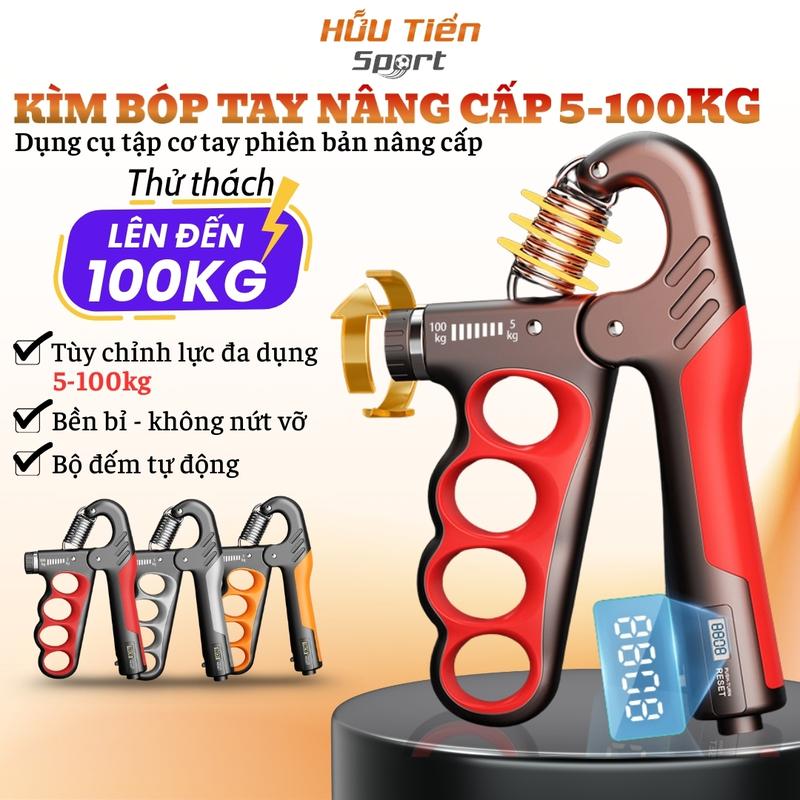  Kìm Bóp Tay 100KG Có Đếm 4 Lỗ Dụng Cụ Tập Cơ Tay Điều Chỉnh Lực 5 - 100kg Có Bộ Đếm Số Cơ Đếm Số Điện Tử Tập Tay Tập Thể Dục Tập Gym 