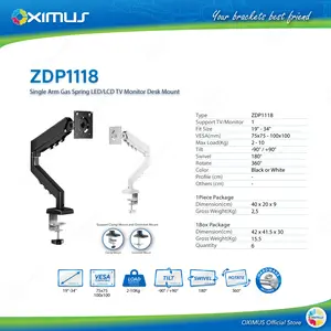 Bracket TV Monitor LED LCD Gas Spring OXIMUS ZDP1118 1118 Tilt Swivel