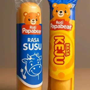 Roti viral papa bear |10pcs| roti viral papa bear dengan varian rasa susu dan keju, rotinya lembut dan rasanya enak