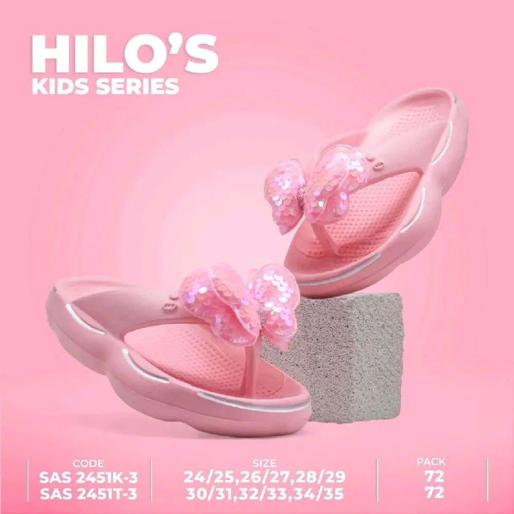 Sandal japit anak kupu kupu | Sandal hilo's Anak sz 30-35 Pull pink isi(6 pasang)