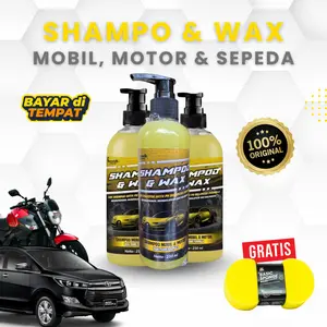 Shampo & wax untuk kendaraan Mobil, Motor dan Sepeda busa melimpah isi 250ml dan 500 ml bersih dan mengkilapkan