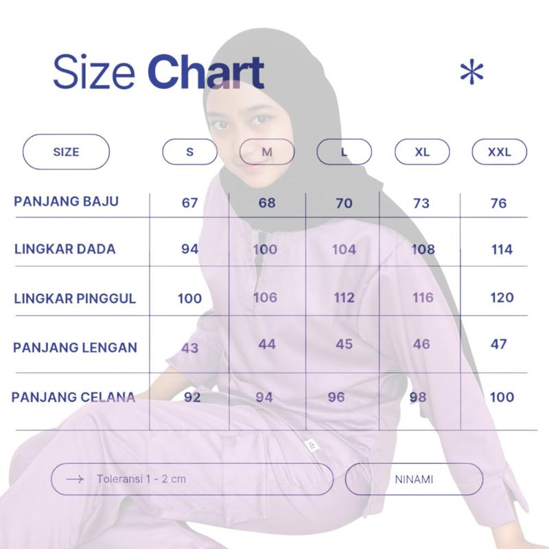 Product Introduction of Baju Jaga Oka Resleting Depan Lengan 7/8 One Set Jaga Perawat Nakes Full Set Celana Pakaian Kerja Bidan Dokter Bahan Toyobo Panjang Wanita Setelan Ok 63